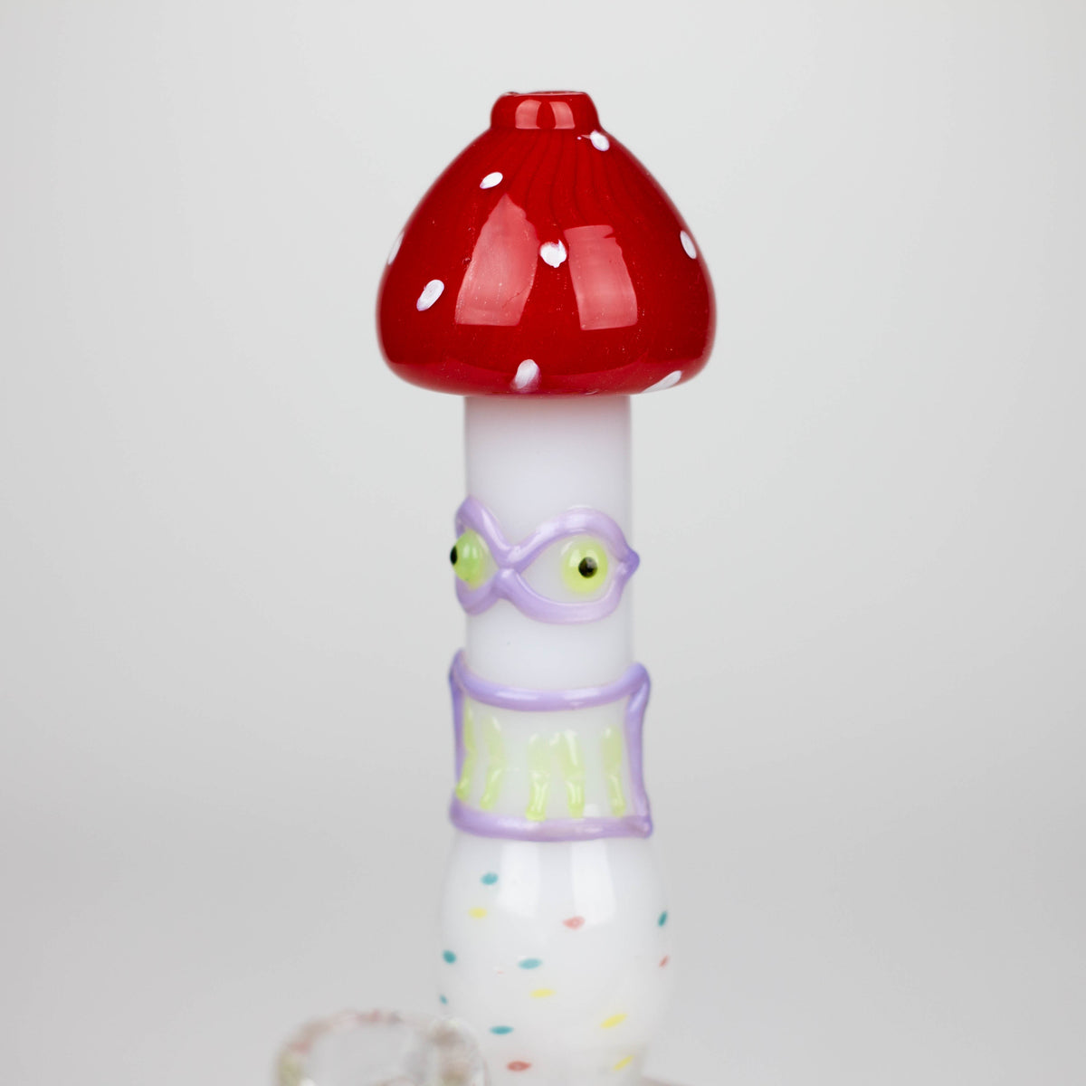 Mouthpiece of the 10-Inch Red Mushroom Dab Rig With Diffuser