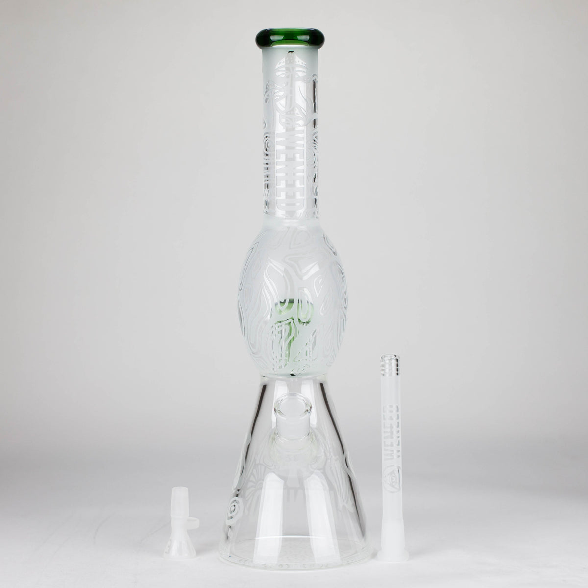 16 Inch Mushroom Forest Beaker Bong from WENEED Glass with bowl piece and downstem