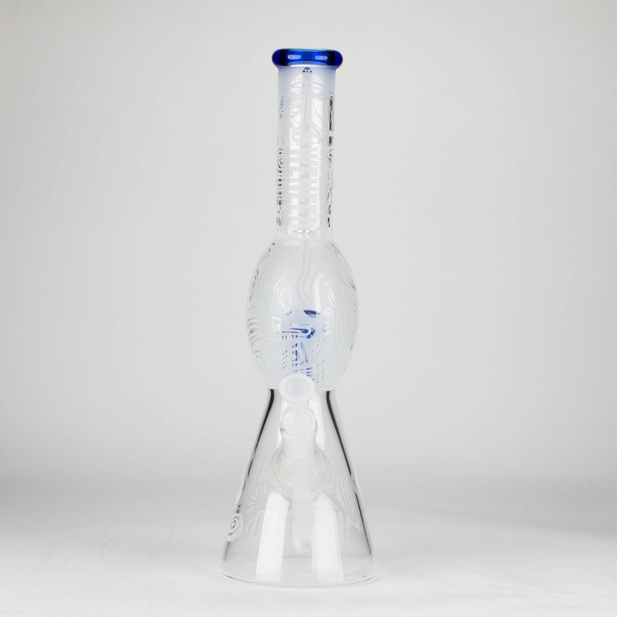 16 Inch Mushroom Forest Beaker Bong from WENEED Glass in Blue