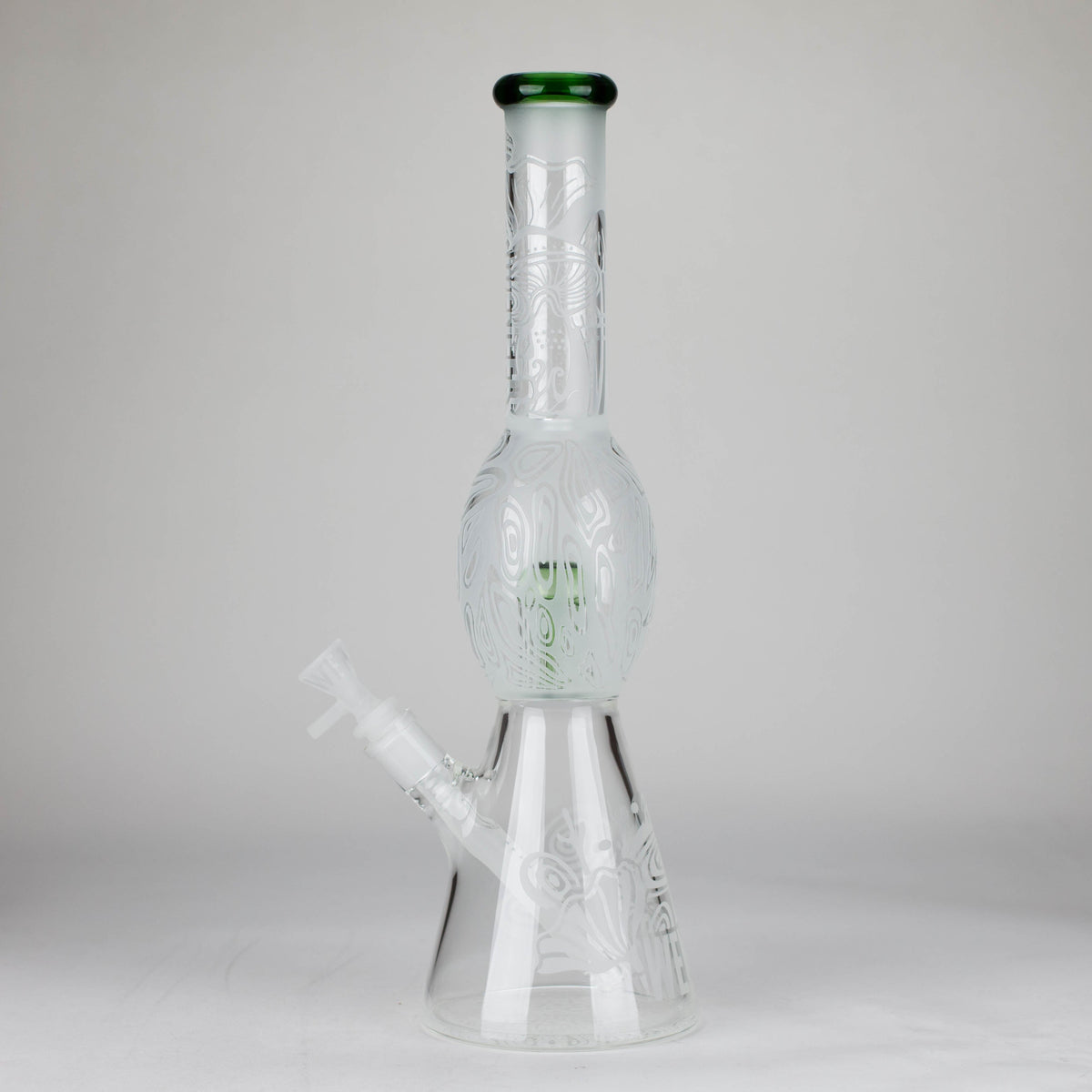 16 Inch Mushroom Forest Beaker Bong from WENEED Glass in Green