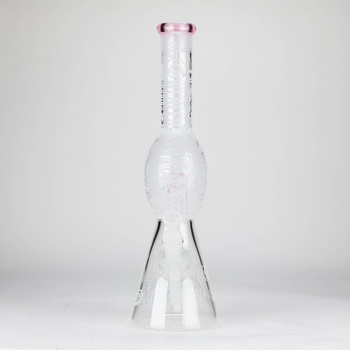 16 Inch Mushroom Forest Beaker Bong from WENEED Glass in Pink