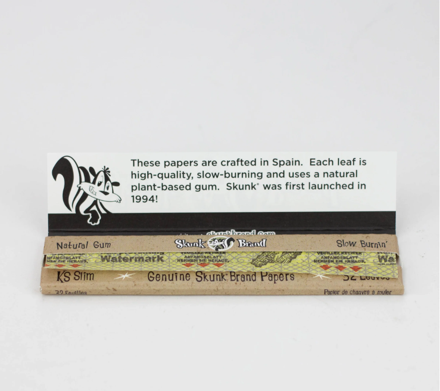 Skunk Brand King-Size Hemp Rolling Papers from Spain