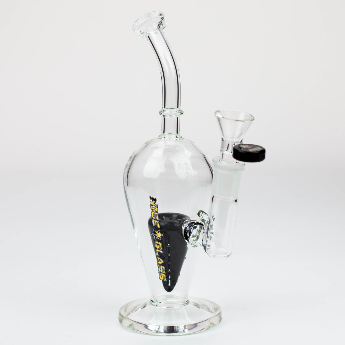 Nice Glass 8 inch Reverse Triangle Cone Perc Bubbler Bong