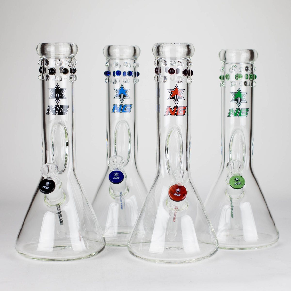 Four Nice Glass Crown Jewels Beaker Bongs