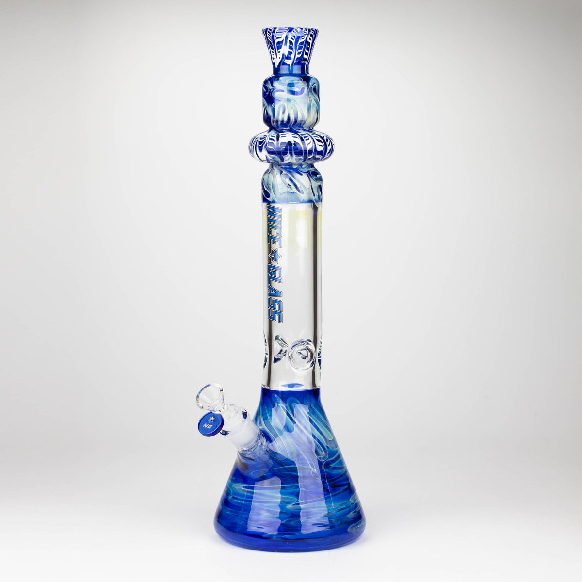 Nice Glass 18 inch Fumed Top Glass Bong  in Blue