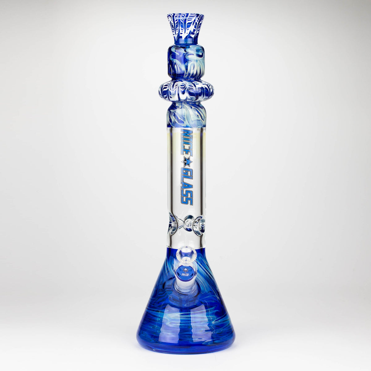 Front view of the Nice Glass 18 inch Fumed Top Glass Bong 