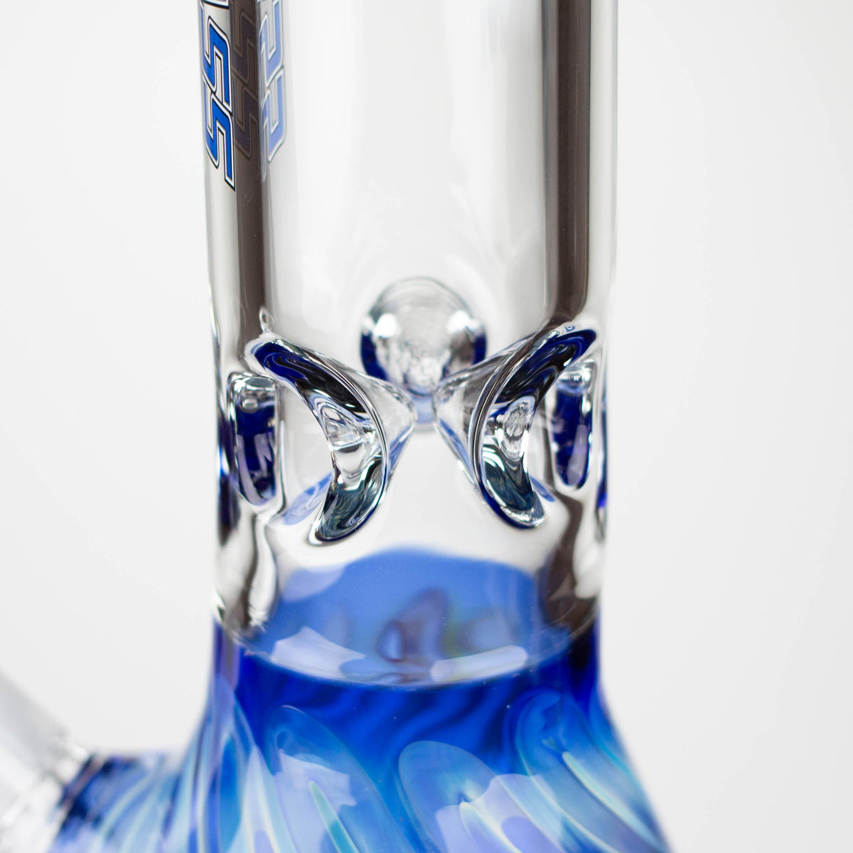 Ice Notches in the Nice Glass 18 inch Fumed Top Glass Bong 