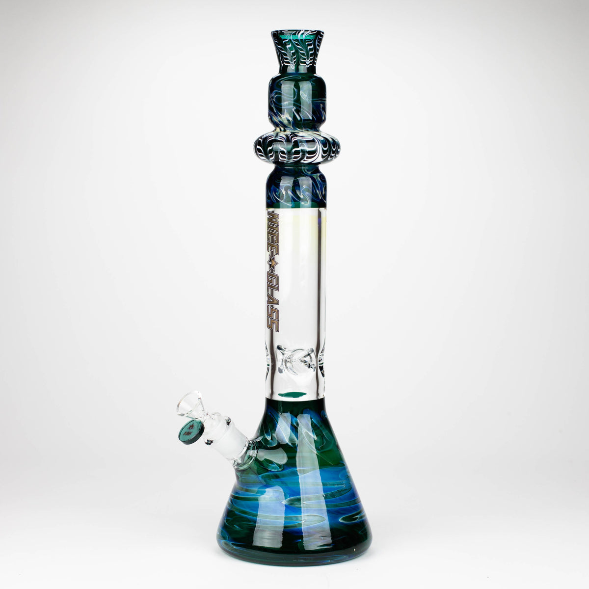 Nice Glass 18 inch Fumed Top Glass Bong in teal 