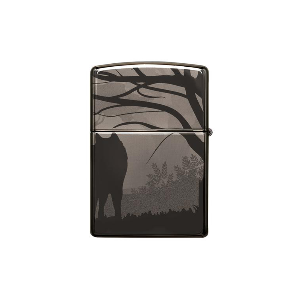 Front View of the Night Wolf Zippo Lighter