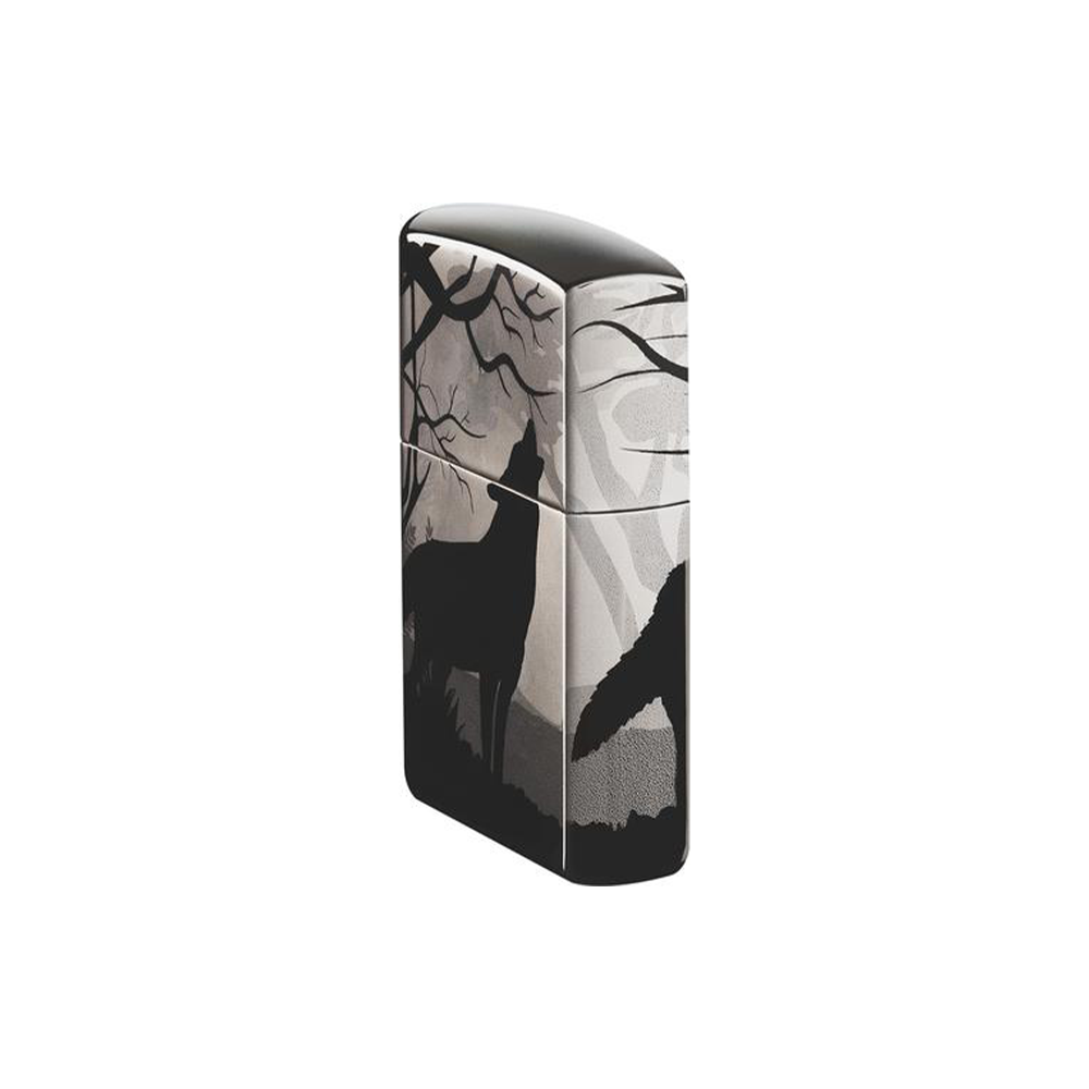 Side View of the Night Wolf Zippo Lighter