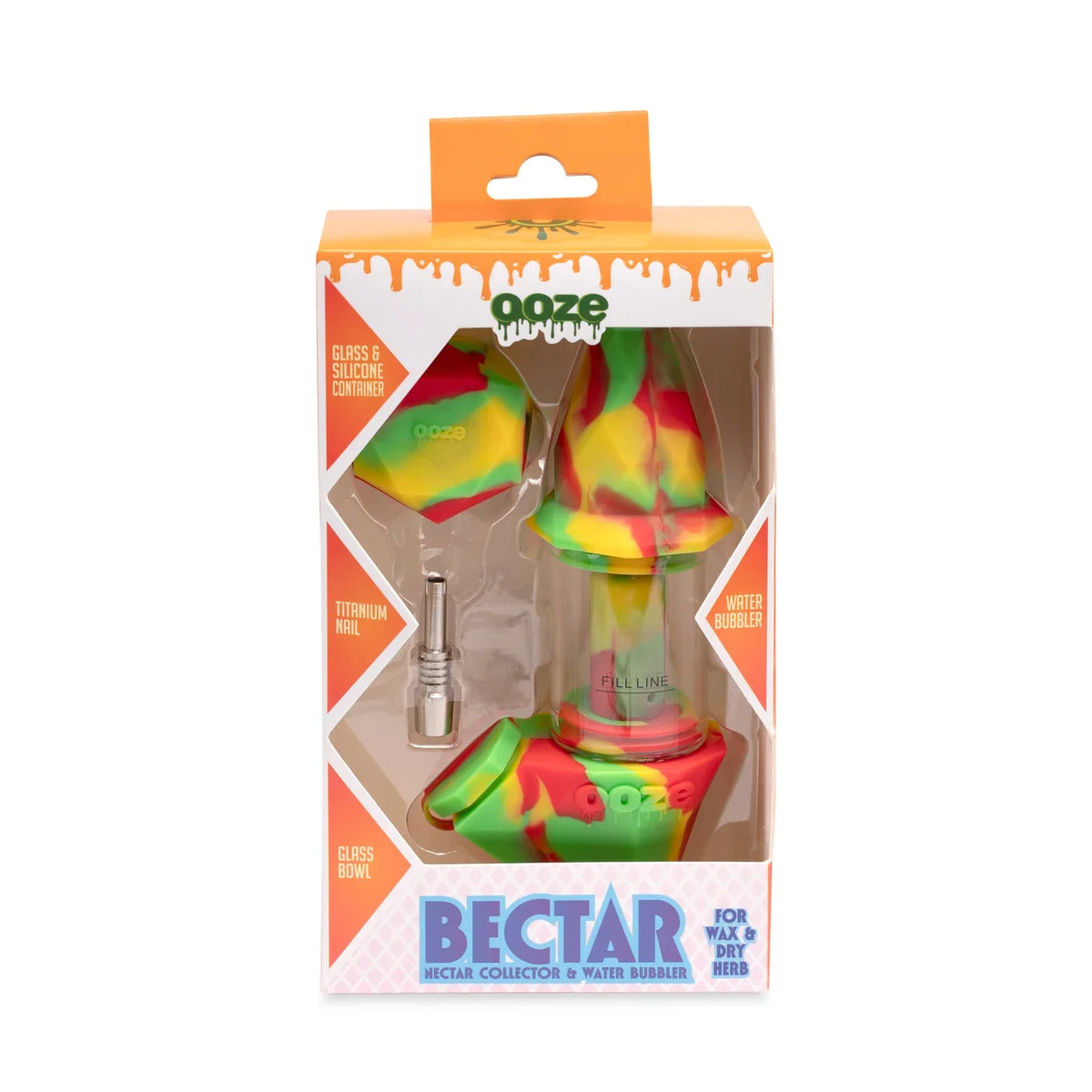 Ooze Bectar Silicone Bubbler & Dab Straw in Package