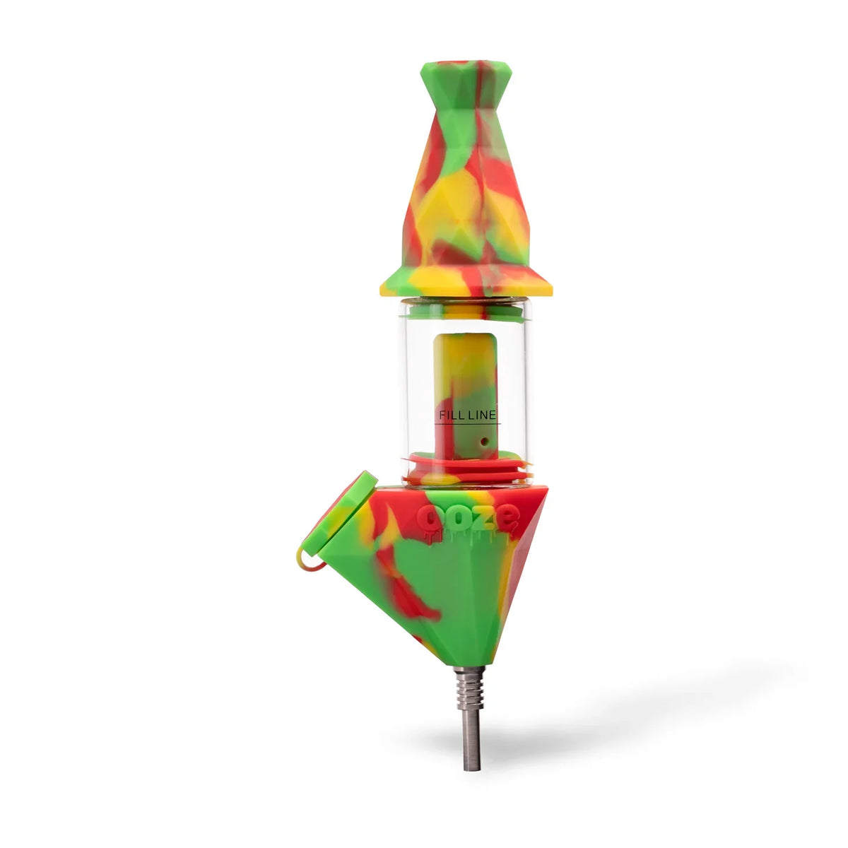 Ooze Bectar Silicone Bubbler & Dab Straw in Rasta