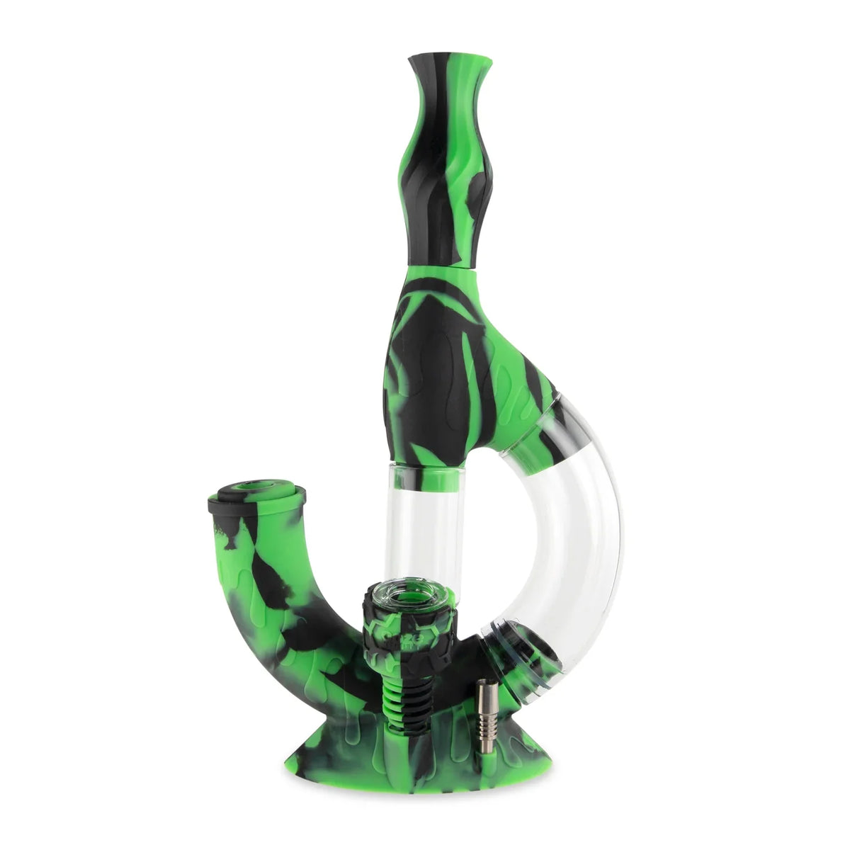 Ooze Echo Green Silicone Dab Rig Hybrid