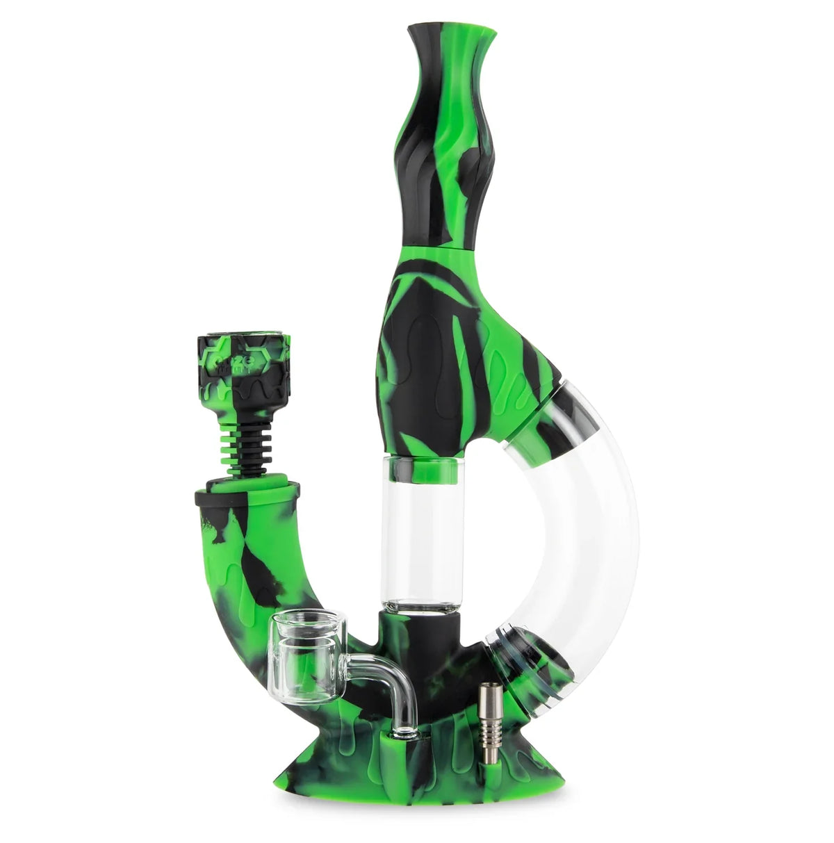 Ooze Echo Silicone Dab Rig Hybrid in Green