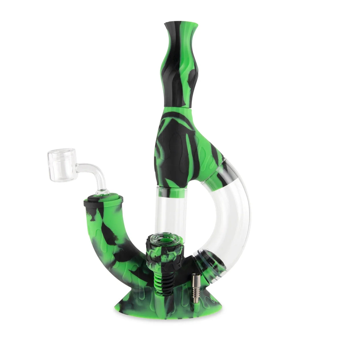 Ooze Echo Silicone Dab Rig Hybrid And Bong Combo