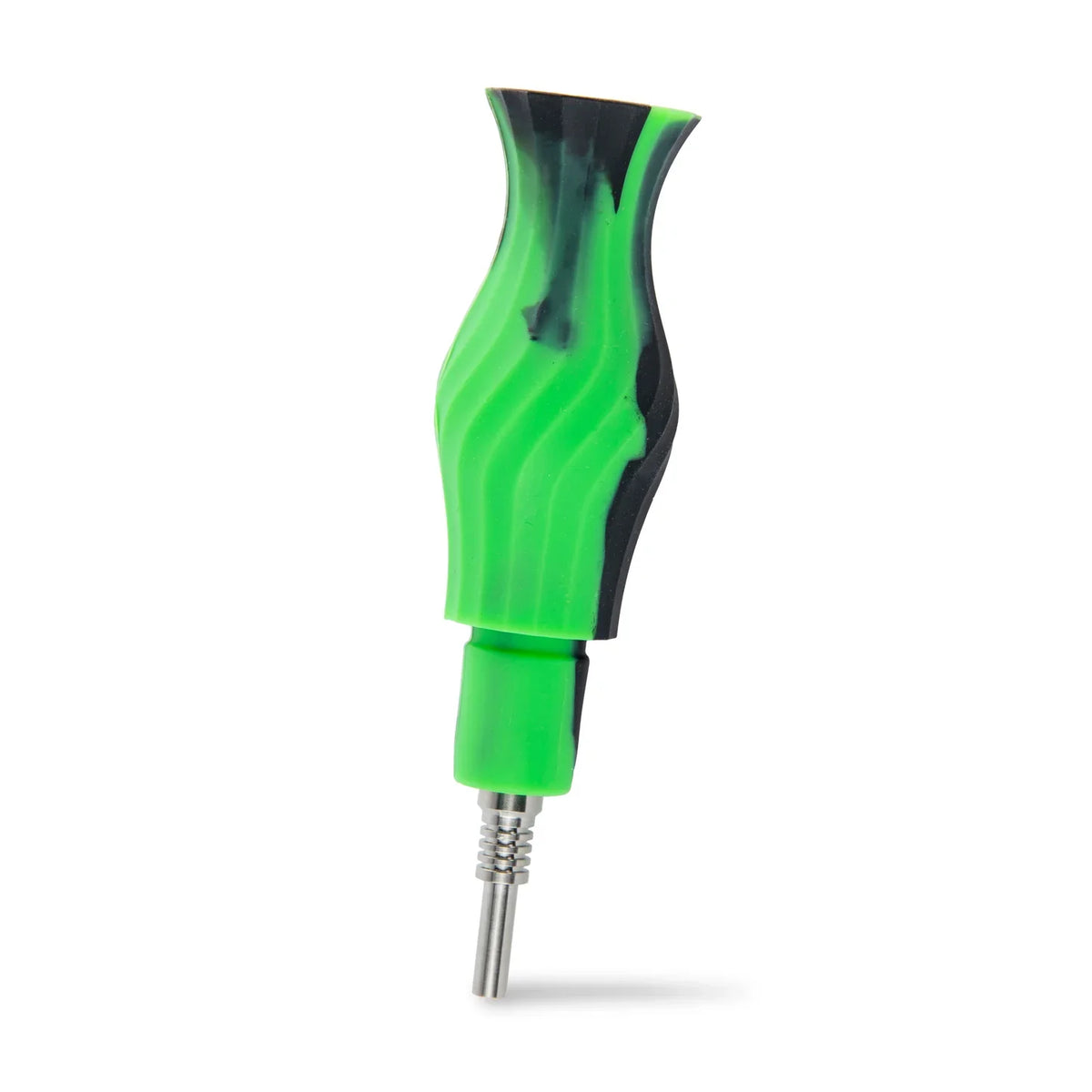 Green Dab Straw part of the Ooze Echo Silicone Dab Rig Hybrid kit