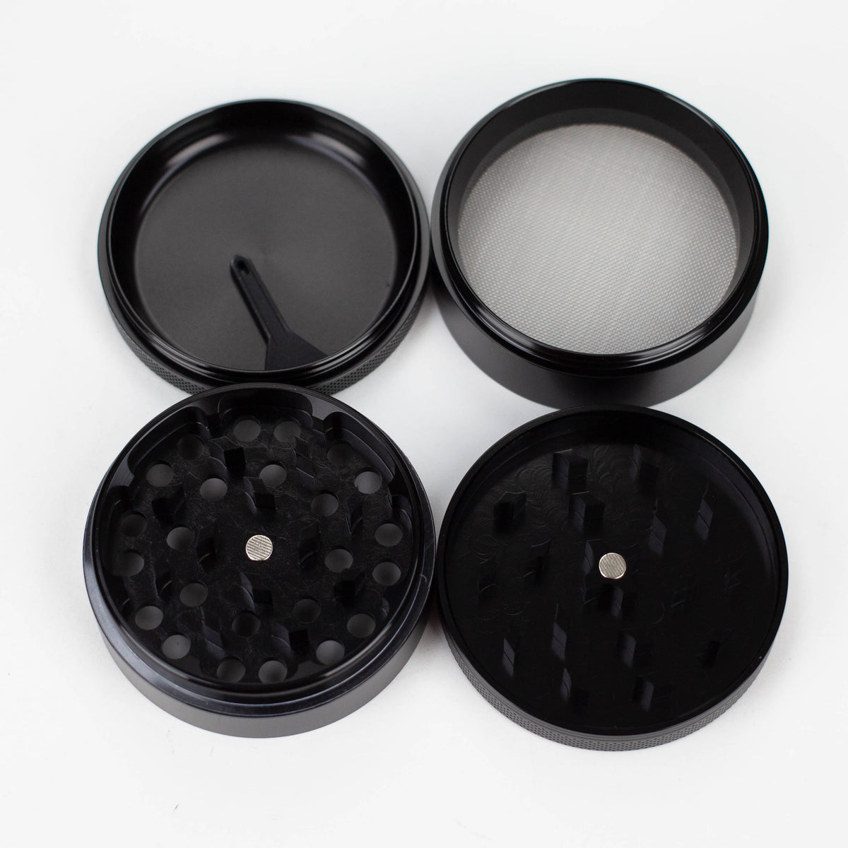 OPSEC 4 Piece Black Metal Weed Grinder