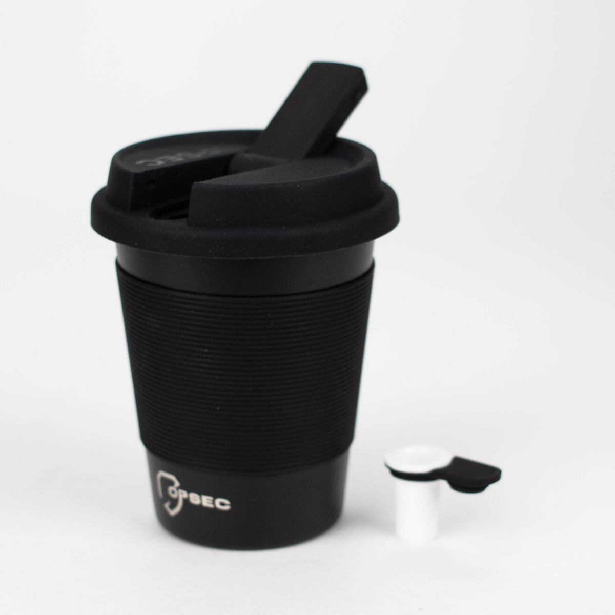 OPSEC Black Mug Bubbler Bong with Ceramic Bowl Piece