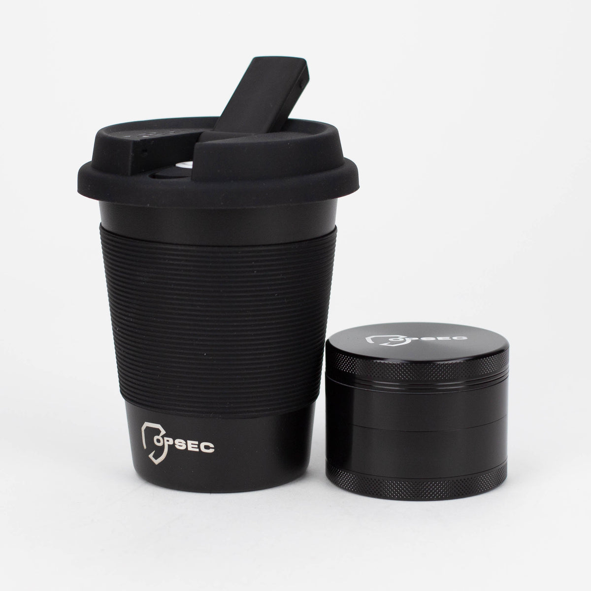 OPSEC Mug Stealth Bubbler Bong & Grinder Bundle