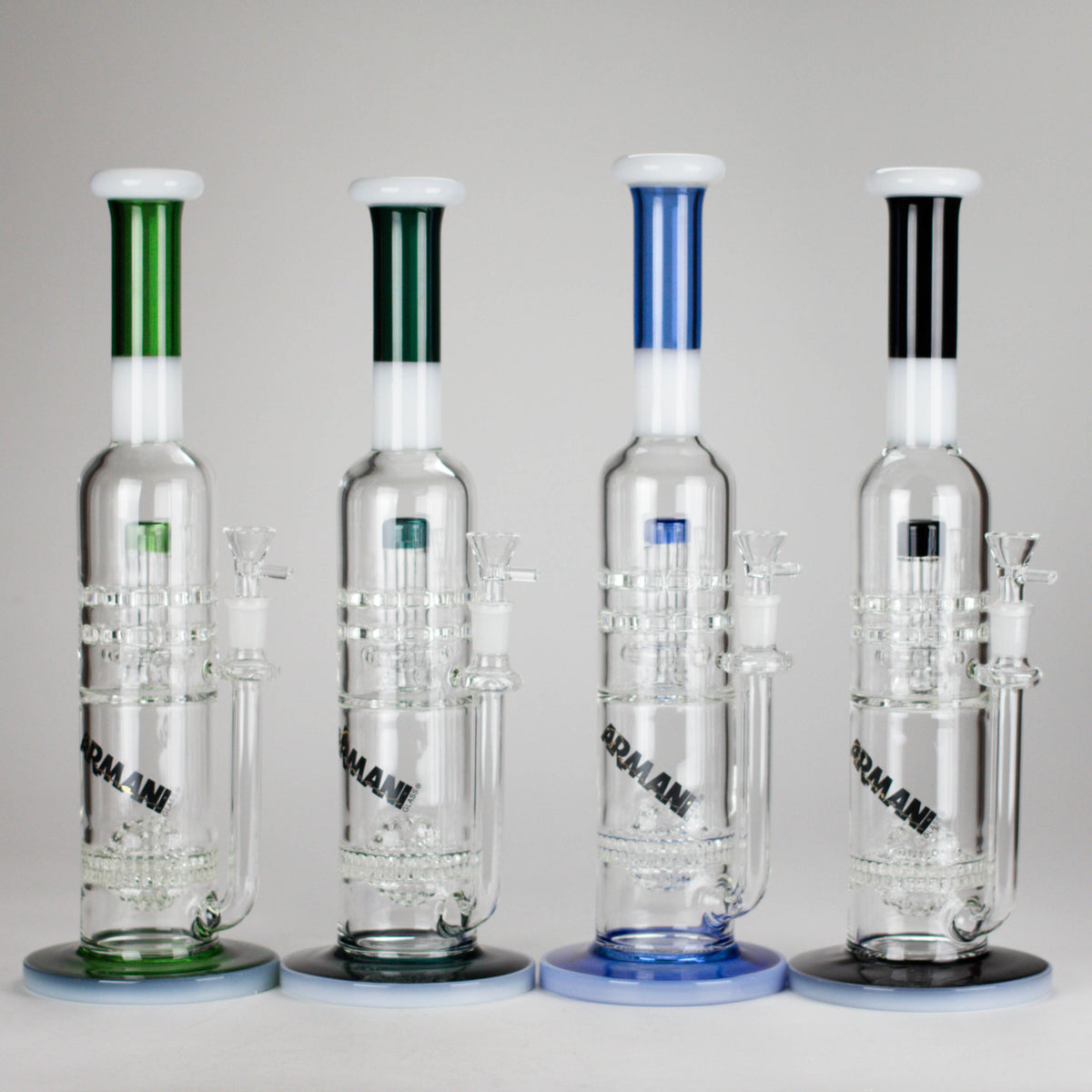 Four Armani Glass Premium Double Perc Bongs Online