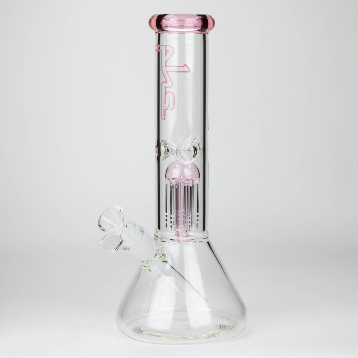 12 Inch Tree Arm Perc Beaker Bong by PHS in Pink