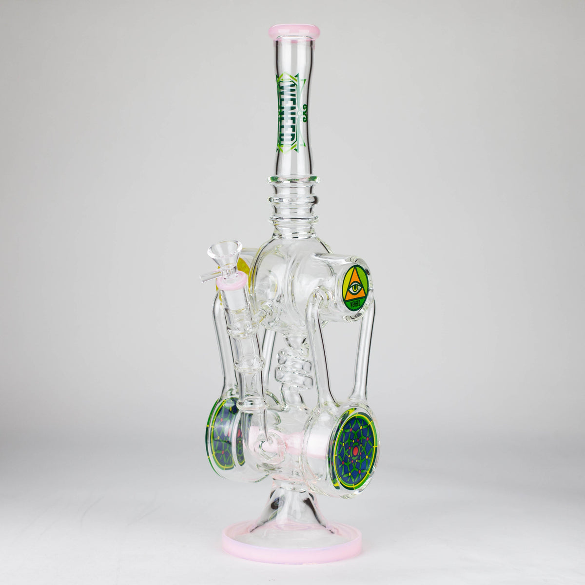 13" Pink Recycler Bong With Inline Diffuser from WENEED