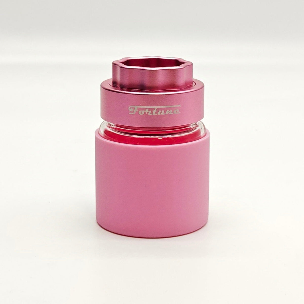 4 Piece Aluminum Grinder with Glass Jar by FORTUNE in Pink