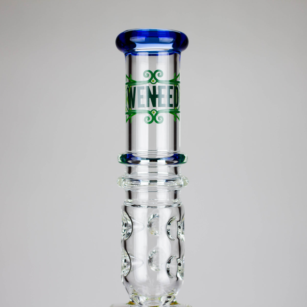 Glass Neck of the 17 Inch Guardian Beaker Bong With Cone Perc from WENEED