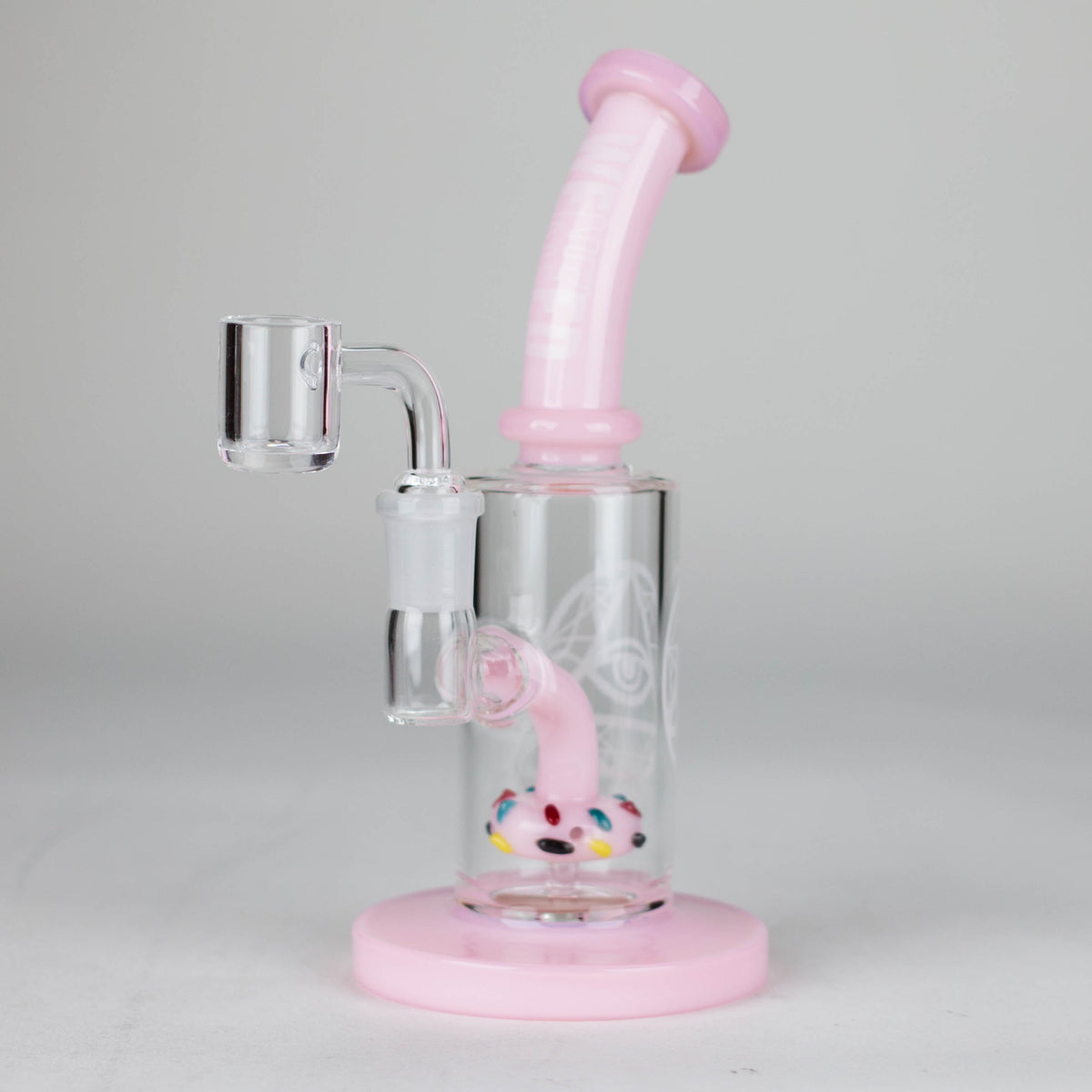 Pink Dab Rig With Donut Perc by WENEED Glass