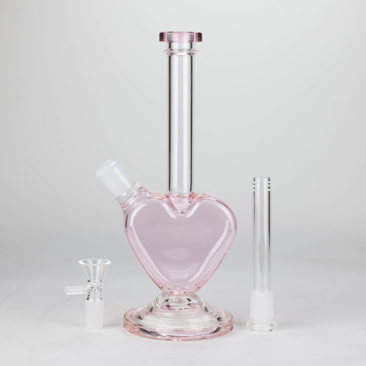 10" Heart Shaped Glass Bong for Valentines Day in Pink