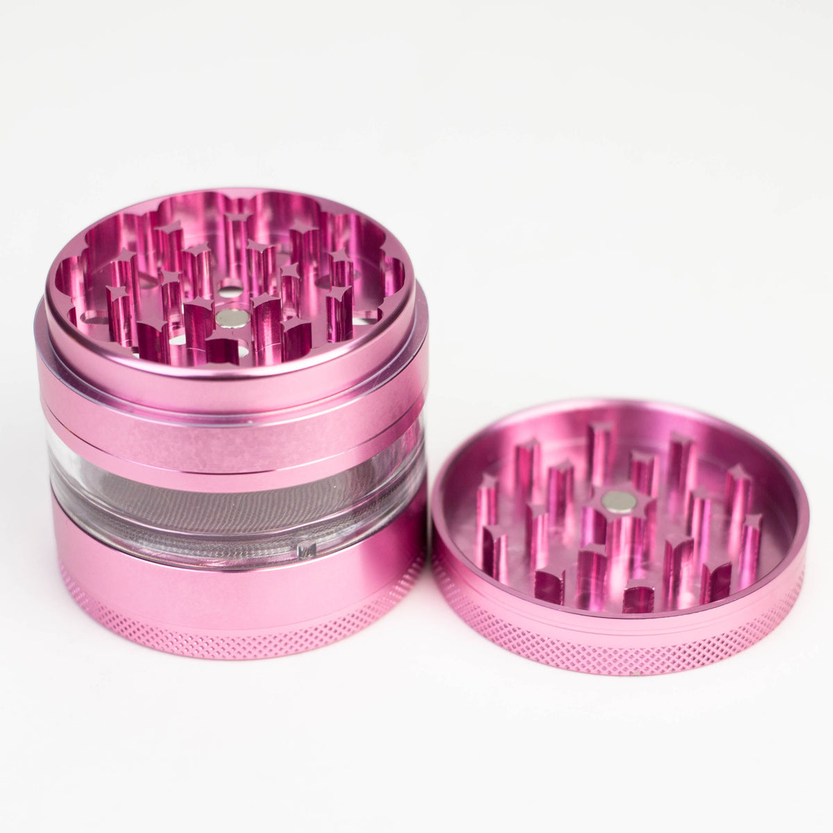 "Don't Panic It's Organic" 63mm Large Metal Pink Weed Grinder in Pink