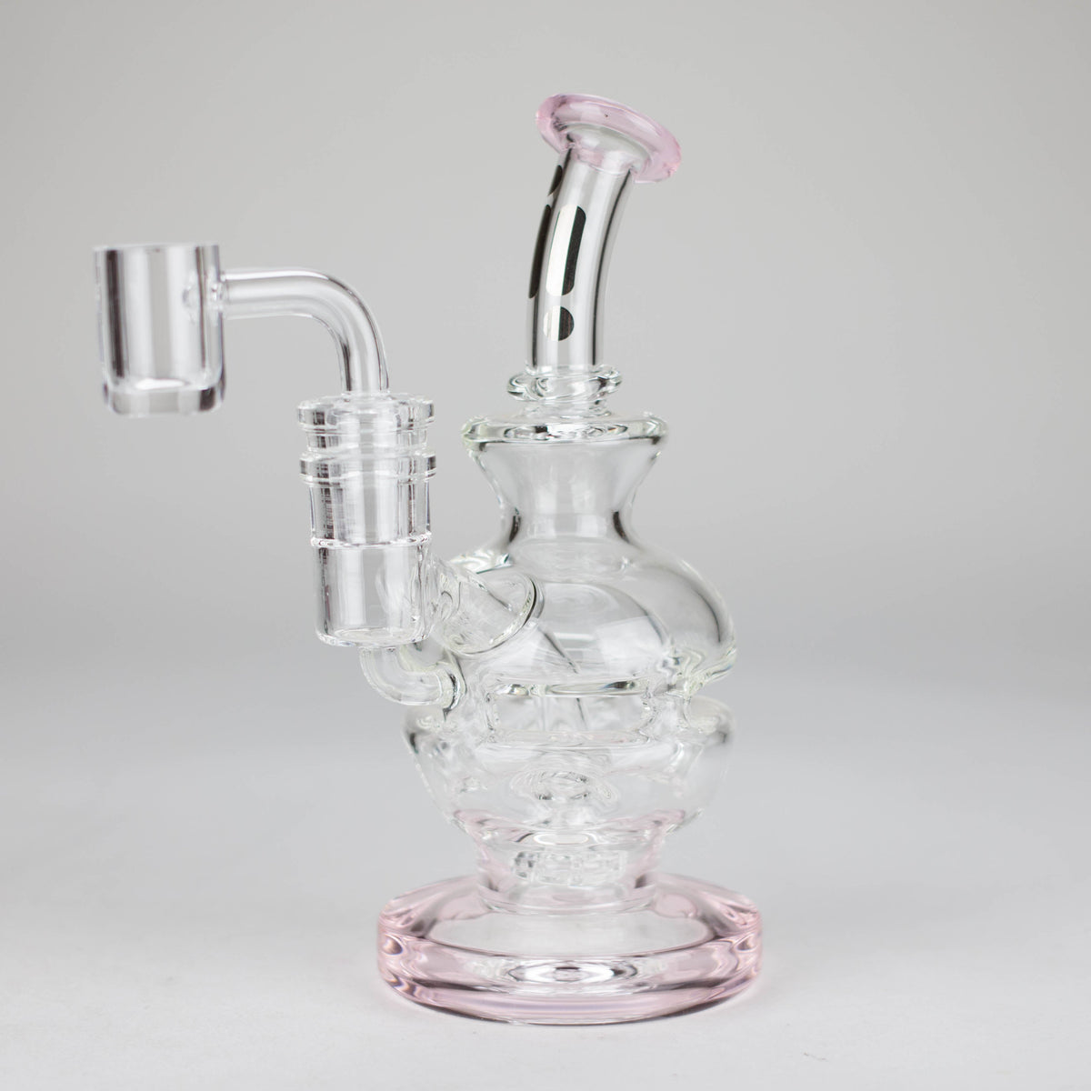 6 Inch Pink Recycler Dab Rig With Showerhead Diffuser by Infyniti Glass