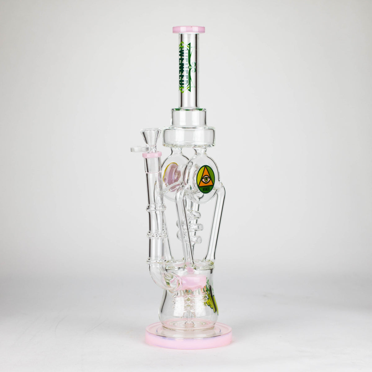 15 Inch Infinity Tower Recycler Perc Bong by WENEED in Pink