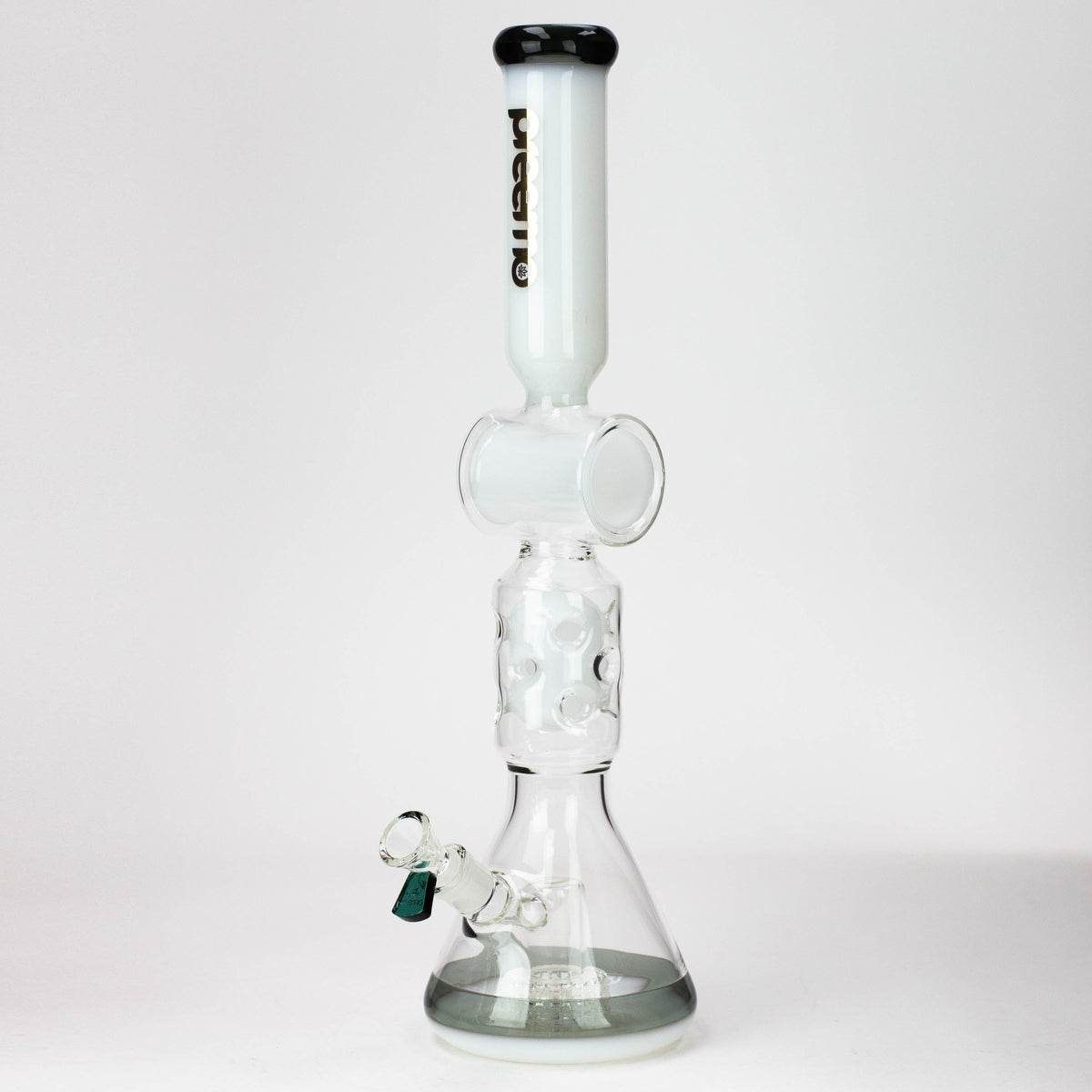 Side View of the white Preemo 19 Inch Matrix to Swiss Triple Perc Bong