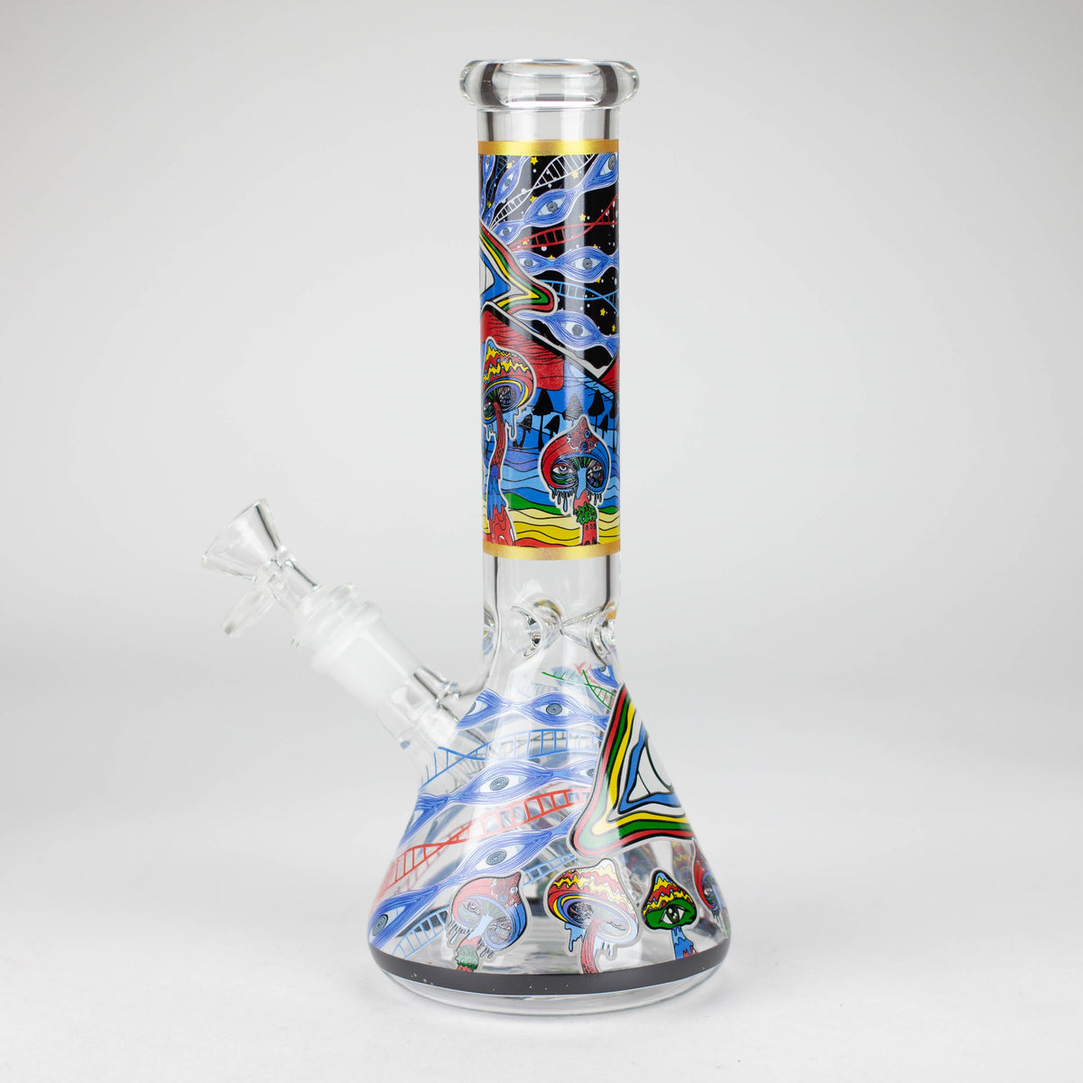 Psychedelic Beaker Bong with trippy design