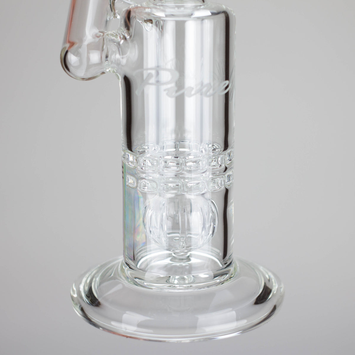 Base of the Pure Glass Triple Perc Bong 