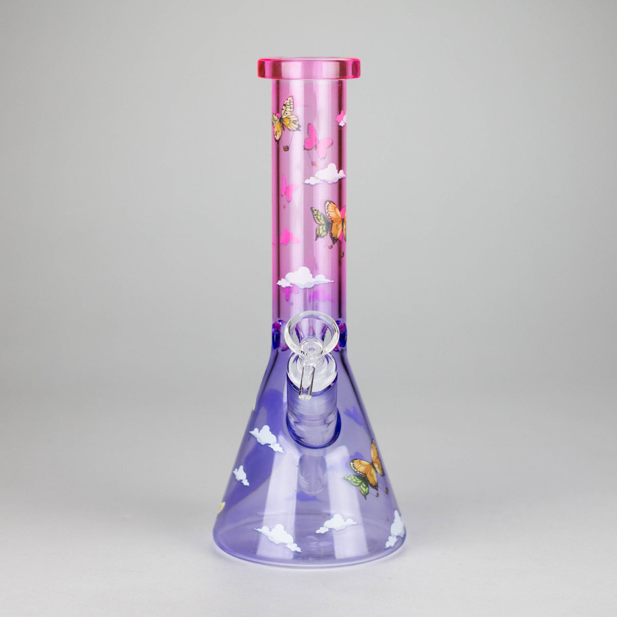 Purple Butterfly Beaker Bong