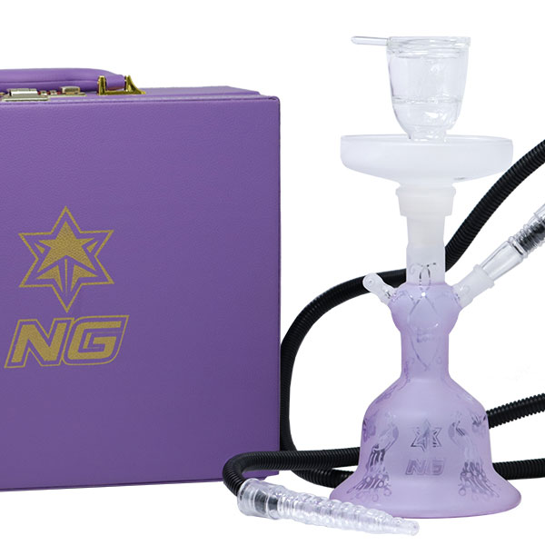 13 Inch Sandblasted Purple Hookah Set from Nice Glass