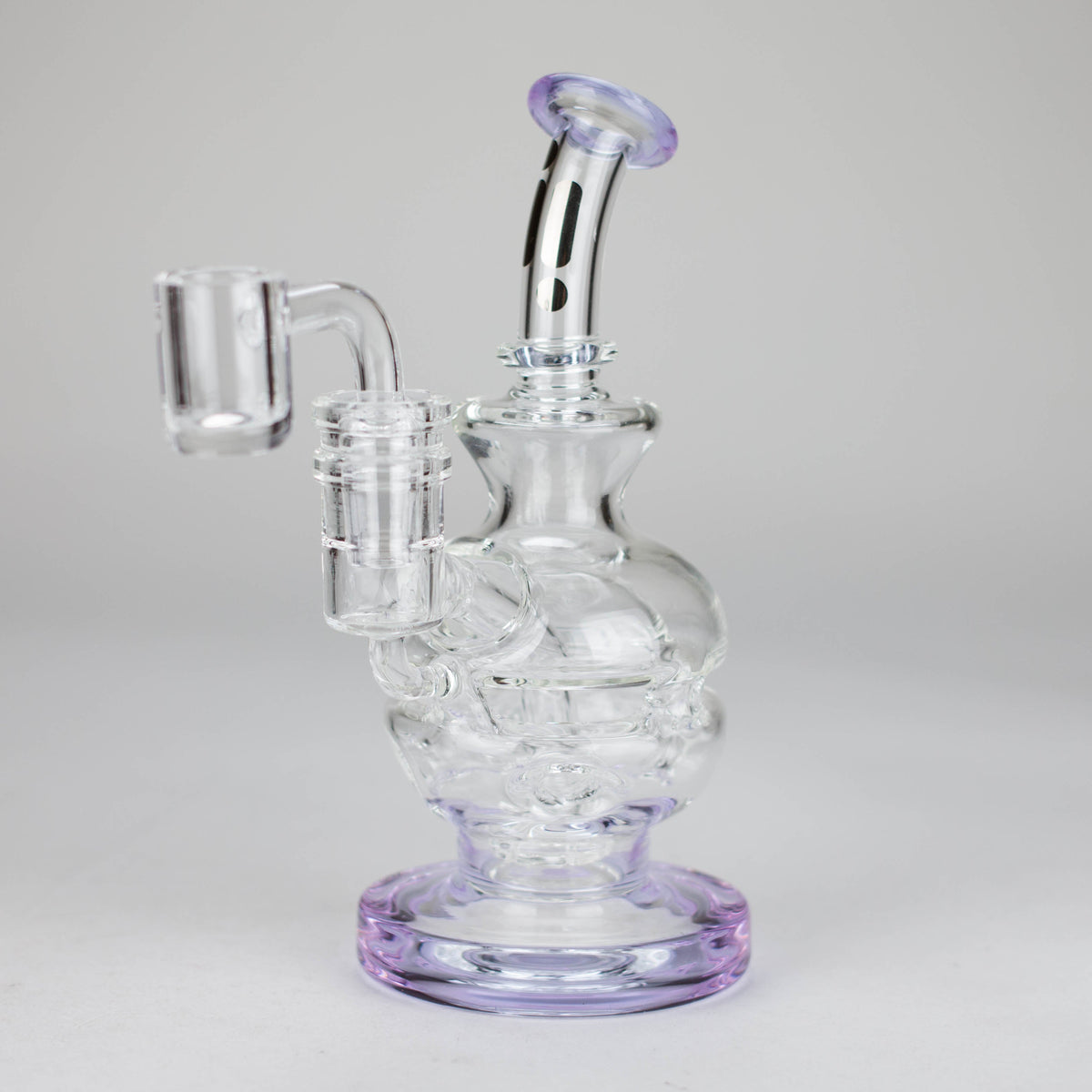 6 Inch Purple Recycler Dab Rig With Showerhead Diffuser by Infyniti Glass