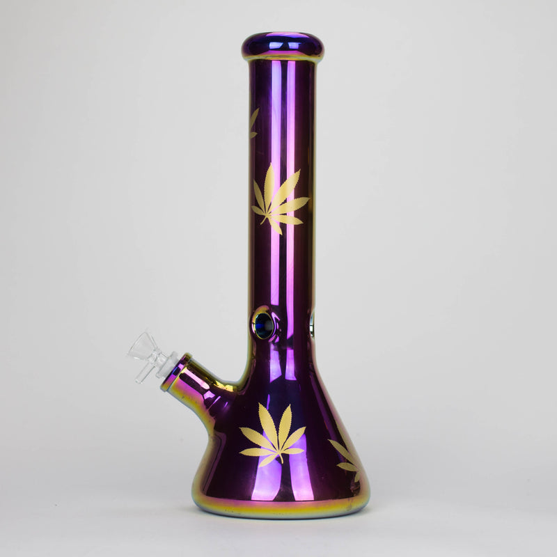 14 Inch Oil Slick Rainbow Beaker Bong