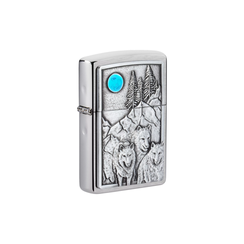 Raised By Wolves Zippo Lighter with blue emblem