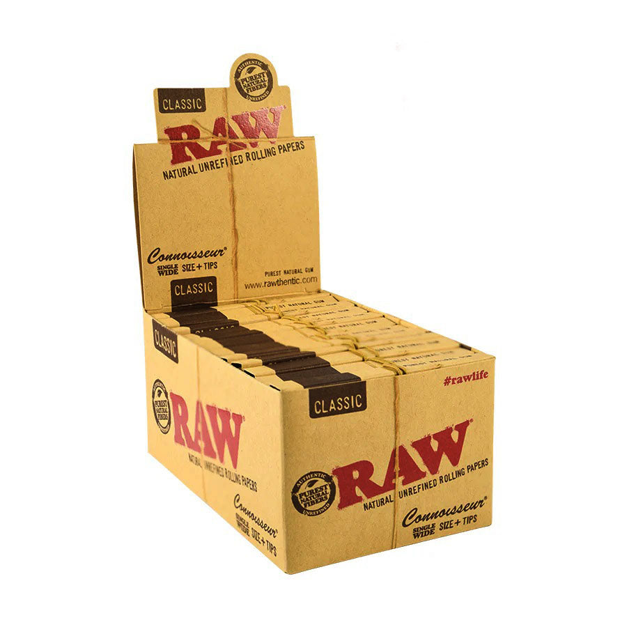 RAW Classic Connoisseur Wide Rolling Papers w/Tips