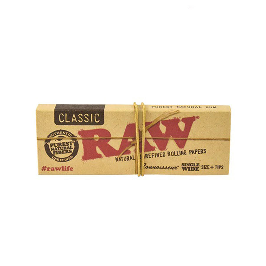 RAW Wide Rolling Papers with tips