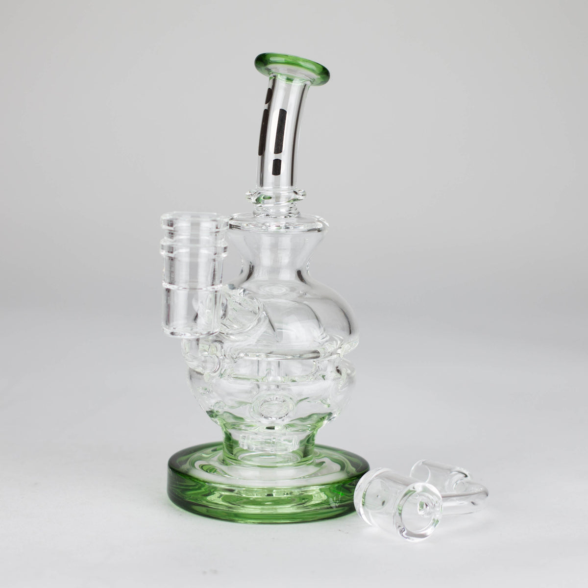 6 Inch Mini Recycler Dab Rig With Showerhead Diffuser by Infyniti Glass