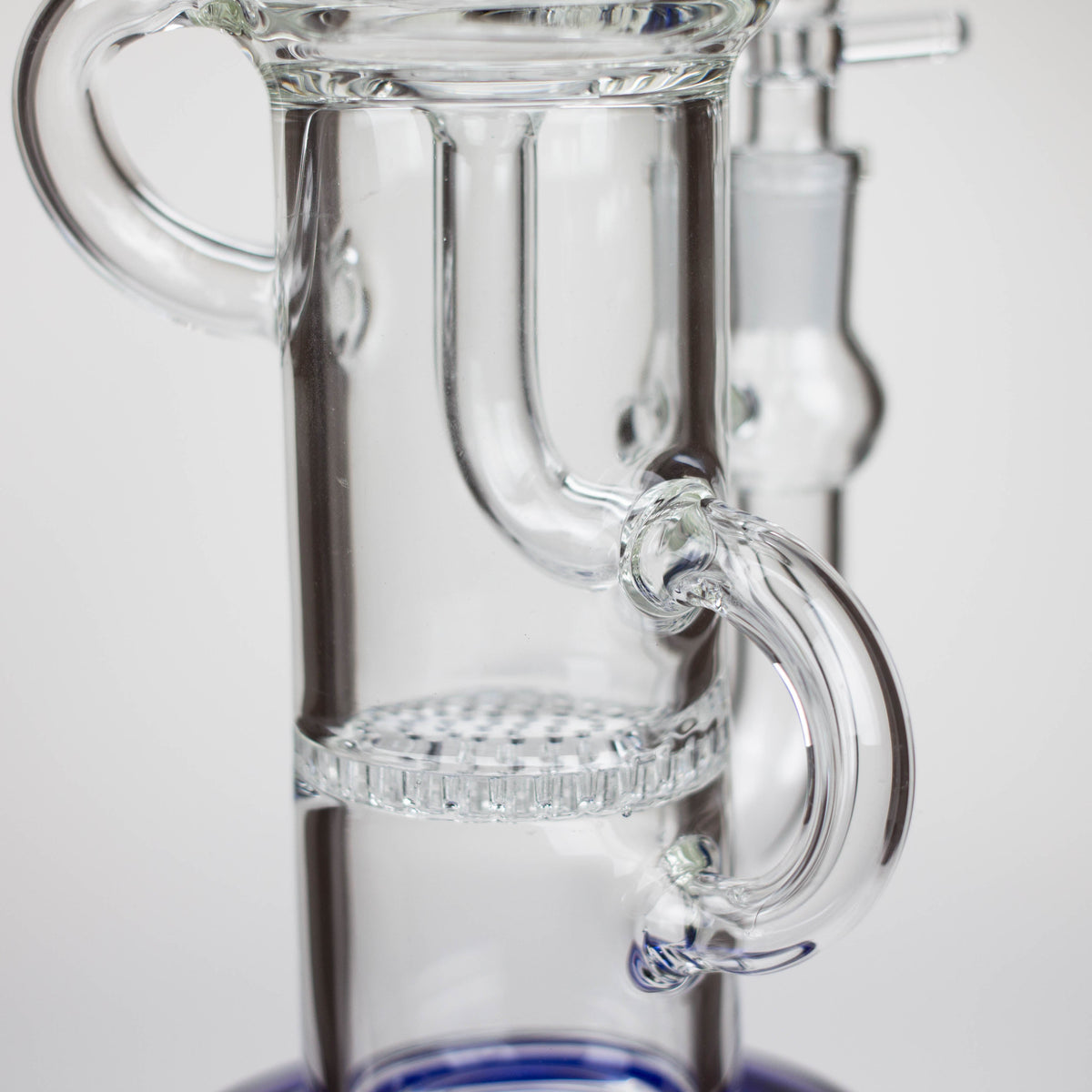 Glass Base of the 11 Inch Straight Tube Recycler Bong with Honeycomb Diffuser