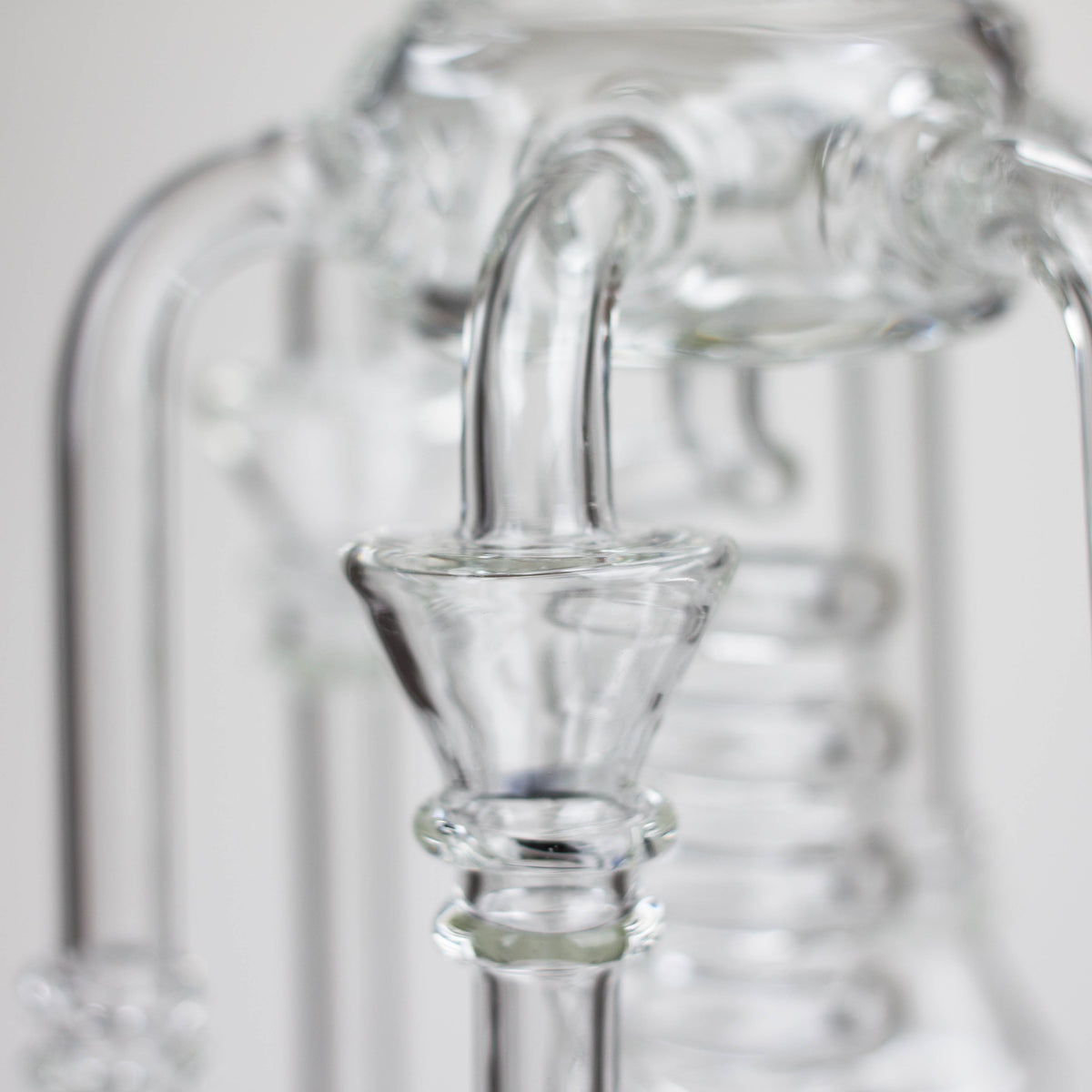 Close Up Borosilicate Glass Recycler Bong