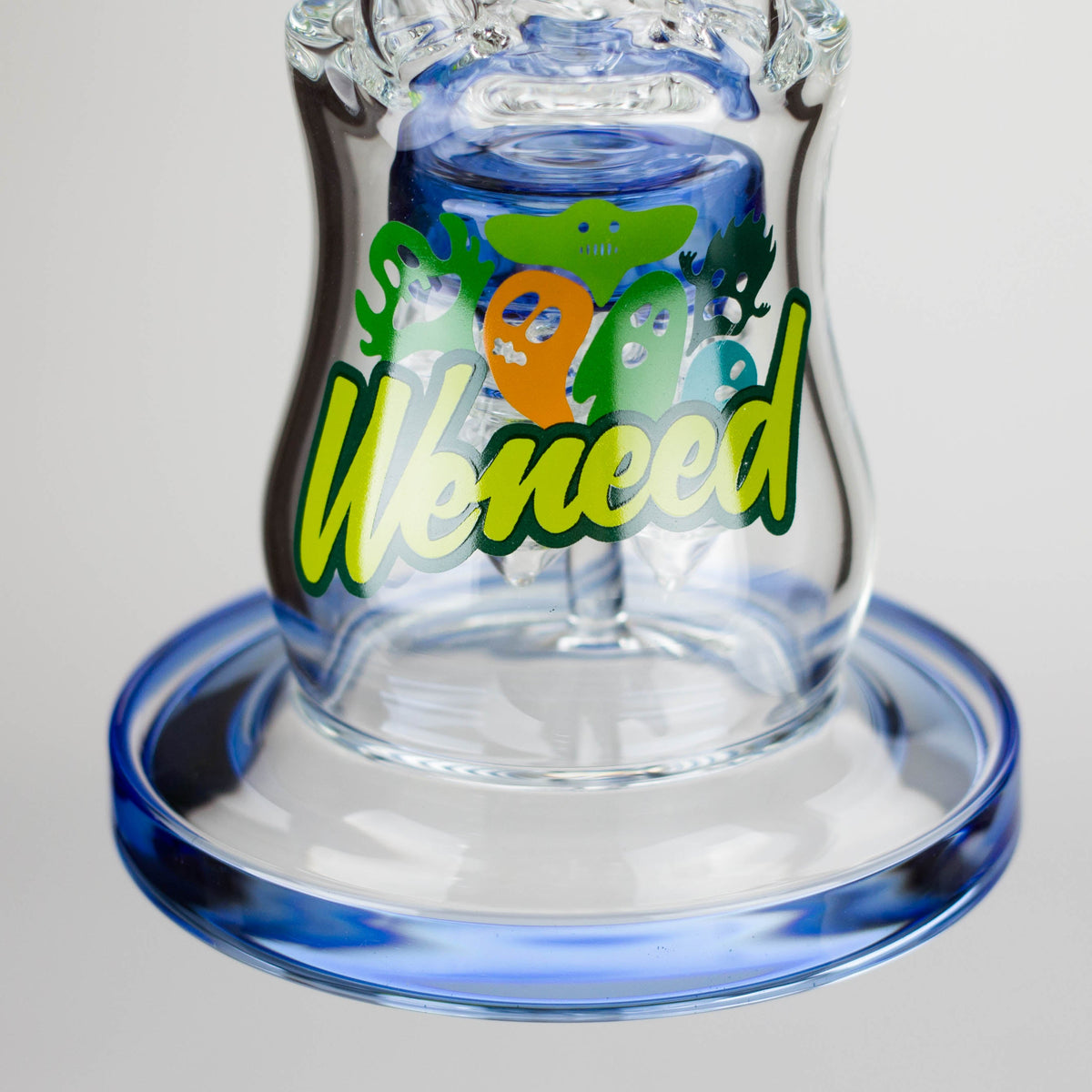 Glass Base of the 15 Inch Infinity Tower Recycler Perc Bong by WENEED