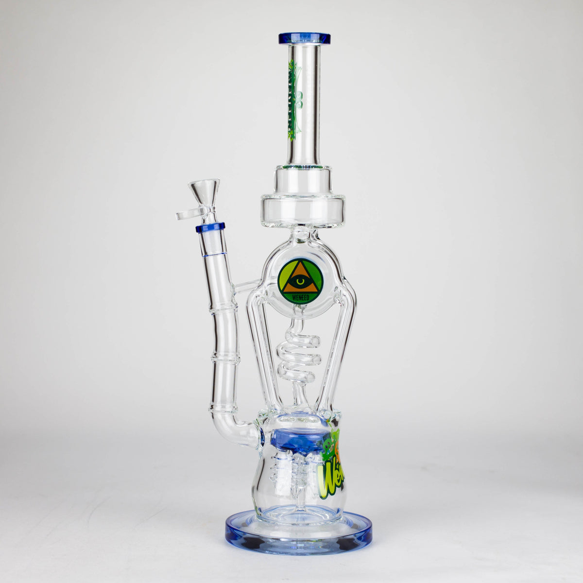 15 Inch Infinity Tower Big Recycler Perc Bong by WENEED in Blue