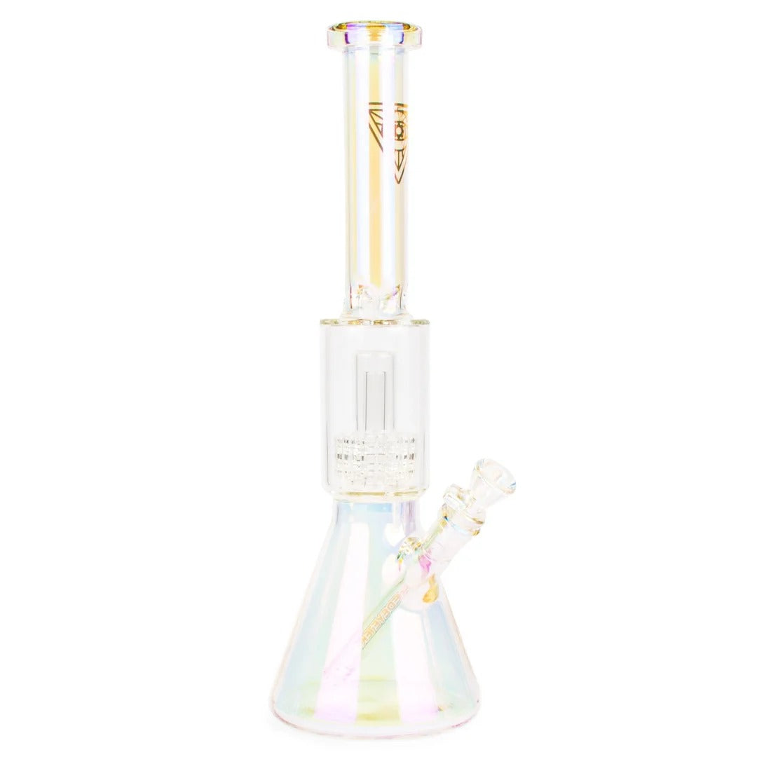 Pearl rainbow Red Eye Tek 16-inch Terminator Dual Chamber water pipe with matrix percolator