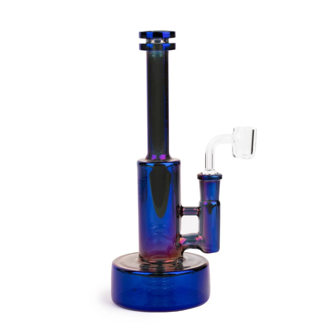 Red Eye Tek 9-inch Terminator Avalon concentrate rig with dark blue-purple body, tall neck and curved return